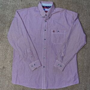 Wrangler Red Casual Button Down Shirt Long Sleeve